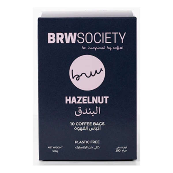 BRW Society Hazelnut 10 Coffee Bags, 100g