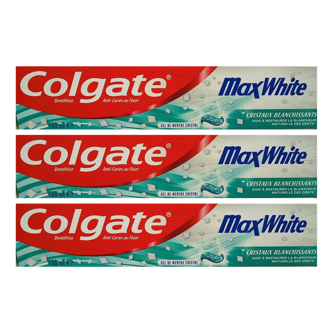 250g - 2025-10-14T210814.487 Colgate Max White Crystal Mint Gel Toothpaste, 3x100ml - Image 1