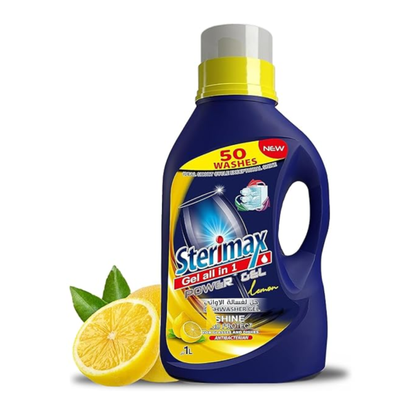 Sterimax Gel All In 1 Power Gel Lemon Dishwashing Gel, 1L